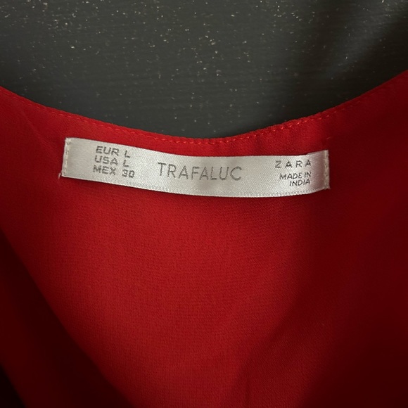 ZARA red dress with embellished straps and ruffle detail - Picture 4 of 10